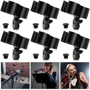 [미국배송] 6개 마이크 클립 조절 가능 홀더 5/8인치~3/8인치 나사 어댑터가 있는 스탠드용 무선 클램프