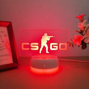 1개 특이한 3D 아크릴 게임 LED 터치 스위치 컬러풀 데스크 램프 침실 침대등 크리스마스 선물 조명 야간등