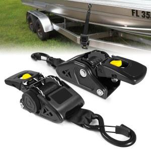 [미국배송] 보트 래칫 스트랩의 닐리아 볼트 접이식 트랜섬 트레일러 타이 다운 2 X 50 인치 2200파운드 브레이크 강도 소금 및 담수 해양 제트스키 스노우모바일 ATV용 헤비 듀티 장착형 스트랩