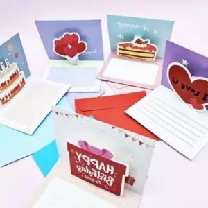 미니 편지 9개 세트 생일 카드 축하 기념일 편지지 생일날 감사카드 기념일