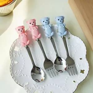 [조르지오]아기곰돌이 UK12MK19 포크 스텐 데일리 스푼 택1 추천 디저트