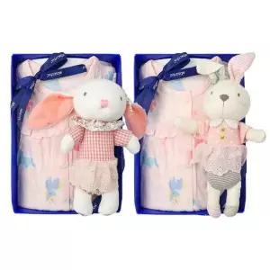 [NS홈쇼핑](압소바출산,백일,돌,아기내의세트)라니7부내의+토끼딸랑이세트(A1B-10381SET)..[35658214]