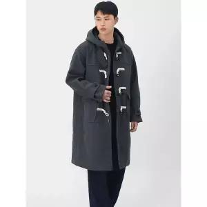 [하프클럽/] 남성 데일리 간절기 떡볶이 더플 코트 후드 누빔 롱코트 BMO072