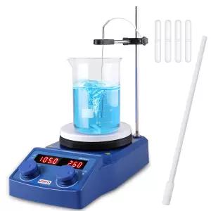FORE E s Scientific 280°C/536°F 5인치 디지털 핫플레이트 마그네틱 교반기 세라믹 코팅 100-1500rpm 5L