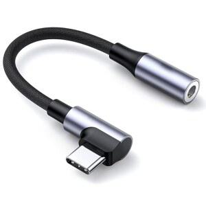 [미국배송] USB C에서 3.5MM 오디오 헤드폰 잭 어댑터 90도 아이폰호환 16 /16 PRO /15 /PRO MAX /PLUS C AUX 동글 케이블 코드 삼성호환 삼성제품호환 S24 울트라와 호환 참고