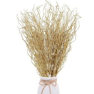 [미국배송] SGGVECSY 50개 인조 글리터 스템 장식품 18인치 가짜 크리스마스 픽 장식 스틱 나뭇가지 트리 DIY 화환 공예 선물 홀리데이 홈 데코레이션 (골드)