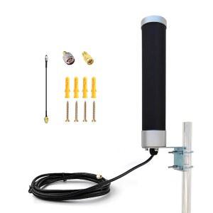 5G 4G LTE GSM T-모바일 휴대폰 신호 부스터 라우터 모뎀 게이트웨이 핫스팟 카메라용 야외 옴니 셀룰러 안테나 키트 | 광대역 600-6000MHz w/9.8피트 케이블 TS9 RP SMA N 어댑터