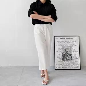 여름 여자바지 하의 통바지 캐주얼 9부 린넨 포켓 (WFKBXKM)