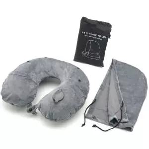 에어목쿠션 그레이여행베개 U형차량용베개 U형 여행용 차량용 (WFKDHTV)