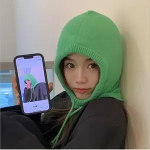 겨울 방한 귀여운 니트 여자 바라클라바 오토바이 캐디 페이스가드