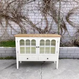 60cm 엔틱 우드콘솔 흰색 양문 서랍 대형 화장대 복도장