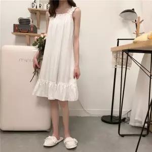 순면 나시 프릴 원피스 잠옷 홈웨어잠옷 여자잠옷 여자속옷 슬립 홈웨어원