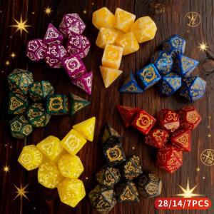 7/14/28개 다중 선택 가능 런닝 다이스 - 패턴 다면체 디지털 세트 보드 게임 아크릴 20면체