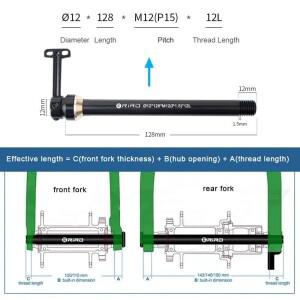 호환 리로 바이크 쓰루 액슬 프론트 포크 스큐어 12mmx100/142/148mm TA 자전거 레버 QR