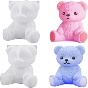 보에스크 곰 수지 몰드 주조용 2PCS 3D 실리콘 퐁당 초콜릿 캔디 케이크 캔들 비누 공예 홈 데코용 귀여운