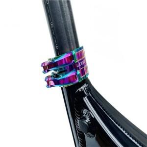 호환 LITEPRO 접이식 자전거 시트 포스트 클램프 더블 레이어 조정 버클 Birdy 부품용 티타늄 샤프트