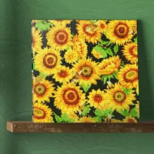 DIY 보석 십자수 해바라기 30x30 비즈 큐빅 캔버스형 세트 공예 벽걸이 액자