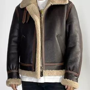 톰하디탕 트러커 점퍼 천연 양가죽 겨울 바이크 남자 B6 항공 B3 자켓 탕