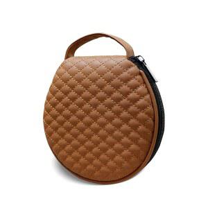 HAPLIVES 휴대용 CD 케이스, 20개 용량 원형 홀더 극세사 가죽 DVD 보관 가방 지갑 오거나이저 파우치 지퍼 포함 자동차 사무실 거실 가정 여행용(브라운)