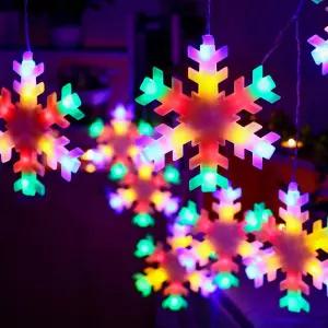 은하수 120구 투명선 LED 눈결정 칼라 지니전구(2.7M)가랜드 가조명 조명가 가렌드 트리용 컬러 띠전구 전