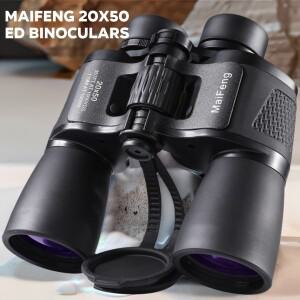 Binoclars Maifeng 20x50 강력한 장거리 망원경 ED 광각 방수 사냥 캠핑 관광 야간 투시경