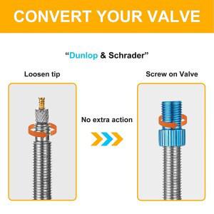 Dv Sv 프렌치-던롭 자동차 밸브 어댑터, 펌프, 공기 깍지 튜브 도구, 자전거 액세서리, 10