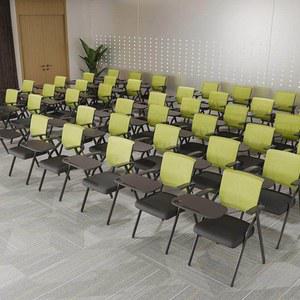 책걸상 오렌지색등받이검정색시트 대학교 강의실 접이식 책상 의자 일체형 1인용 다기능필기보드