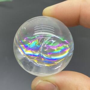 천연 투명 석영 무지개 구 광택 화이트 크리스탈 볼 원석 차크라 레이키 힐링 스톤 홈 데코 S1-35