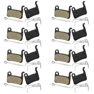 NQEUEPN 자전거 브레이크 패드 8쌍, 레진 세미 메탈 디스크 교체품, Shimano Deore XT XTR LX SLX Hone Alfine Saint 브레이크와 호환