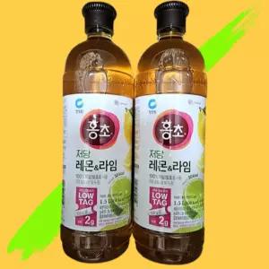 청정원 저당 홍초 레몬 라임 1.5L 2개 과일 식초 음료 (1srr)