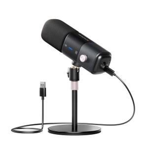 NearStream AM25X Gen2 XLR /USB 콘덴서 마이크, 노이즈 캔슬링 /볼륨 컨트롤 /헤드폰 잭 /음소거, PC /오디오 믹서용 팟캐스트 스트림 /팟캐스트 /게임 /음악 녹음용 데스크탑 마이크