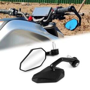 오토바이 백미러 알루미늄 합금 범용 페달로드 엔드 핸들 바 백미러 백미러 액세서리 2PCS