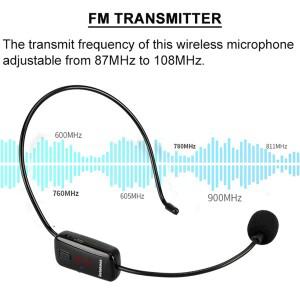 Retekess TR503 무선 마이크 콘덴서 헤드셋 확성기 라디오 FM 87-108MHz 교육 회의 가이드