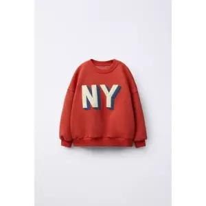 국내배송 ZARA 자라 아동 키즈 주니어 자수 텍스트 스웨트셔츠 레드 7878528600 1641476