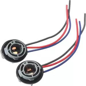 호니바오토 2PCS 1157 LED 전구 소켓 플러그 방수 턴 시그널 브레이크 라이트 테일 하네스 베이스 커넥터