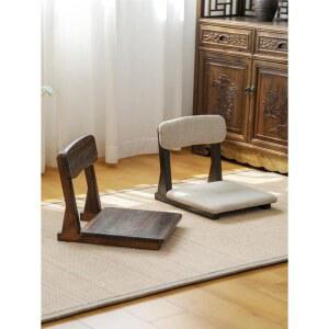 전통 나무 좌식의자 원목 카페 라탄 가정용 샴페인 두꺼운 숯색 소형 표면 복리품 일본식