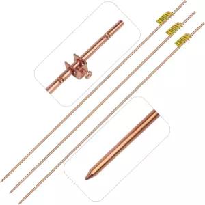 경고 태그가 있는 4피트 접지봉 전기 울타리용 클램프가 휴대용 구리 위성 접시 발전기 접지 (3)