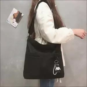 캔버스 숄더백 크로스백 가방 곰돌이 키링포함 학생가방