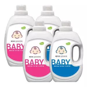 아토세이프 유아 액체세제 2L 2개+유아 섬유유연제 2L 2개 출산용품