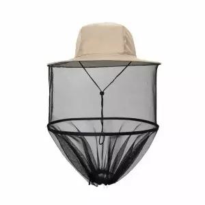 모기퇴치 벌초 낚시용 방충 헬멧 크림색