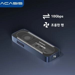 ACASIS 10Gbps USB C NVME SSD 케이스 (M.2 2280 쿨링 팬 포함) 2260/2242/2230 지원 3.2 Gen 2 공구 없이