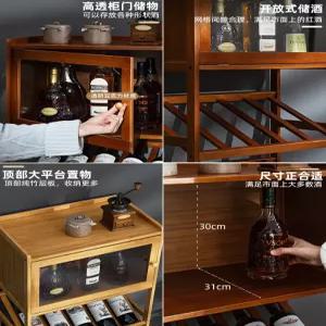 원목 와인랙 거실용 심플 대용량 수납장 유리문