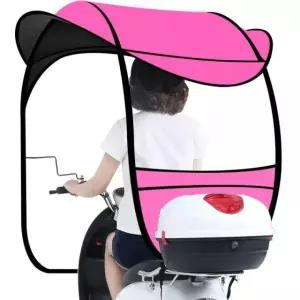 오토바이 덮개 바람막이 캐노피 지붕 스쿠터 심플 대형 원형 로즈레드 포함