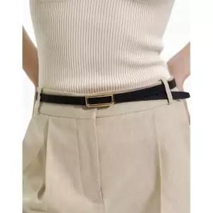 [롯데백화점]닥스 액세서리 [선물포장][D Symbol] 여성 블랙 골드 D버클 소가죽 벨트 DBBE6E805