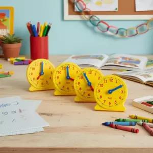 캐스B 미니시계 4종세트 브레인키즈 시간공부 아날로그 시계 모형 학습용 수학놀이 장난감