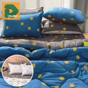 차렵이불세트 스마일 패턴 침구 커버 퀸 매트 침대 홈데코 세트