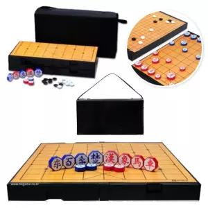 명인 휴대용 바둑 장기 보드게임 (중형) 자석 게임판 접이식 오목판 양면 폴딩 M-256