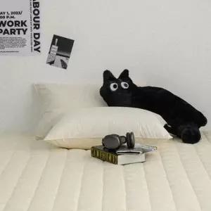 침대매트리스커버 샤이니 베이지 퀸 40수 순면 누빔 매트리스커버