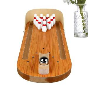 미니 볼링 장난감, 휴대용 책상 게임, 11.61x3.94인치 나무 세트, 놀이기구, 가족 파티 도구, 사용하기 쉬운 액세서리, 실내 홈 파티를 위한