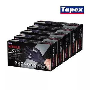 [테이팩스]무분말 니트릴장갑 100매(블랙) 대 X 5개